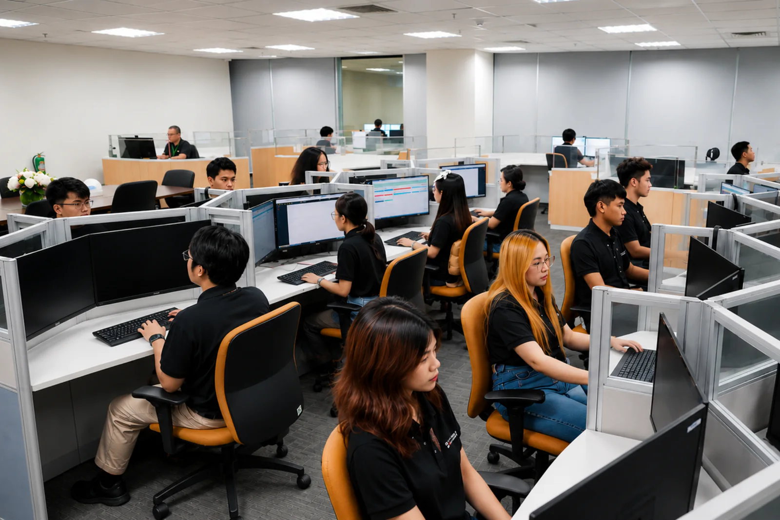 CF employees working together in the Philippines operations office